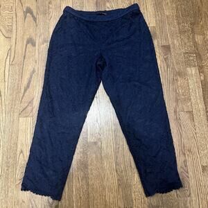 Isaac Mizrahi Live Navy Lace Capri Size 8p